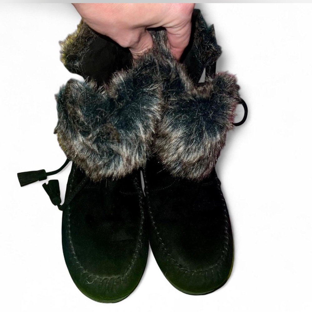 Madden Girl Black Faux Fur Winter Boots